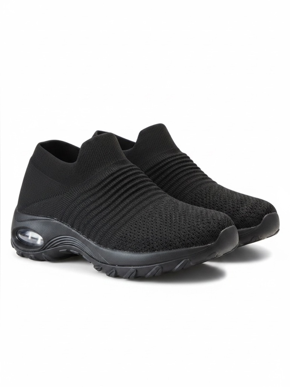 HKR Slip-On Walking Shoes – Black – Size 7